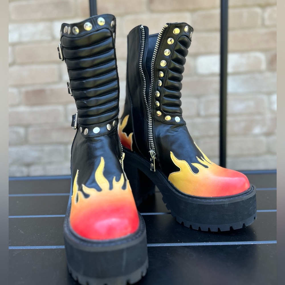 🔥🔥🔥 Current Mood Hellfire Platform Moto Boots!!